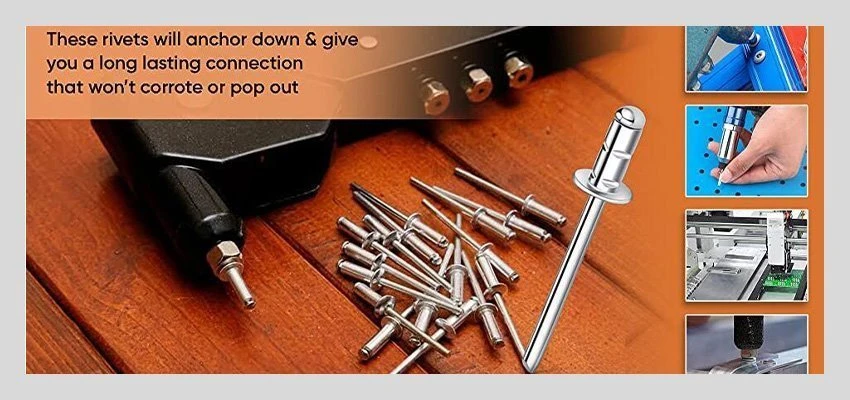 Black Aluminum Large Flange Pop Rivets application