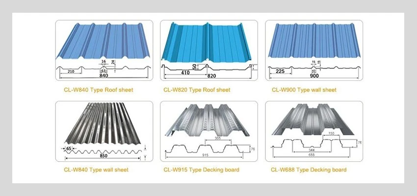 product-850-400 Galvanized Corrugated Sheets types